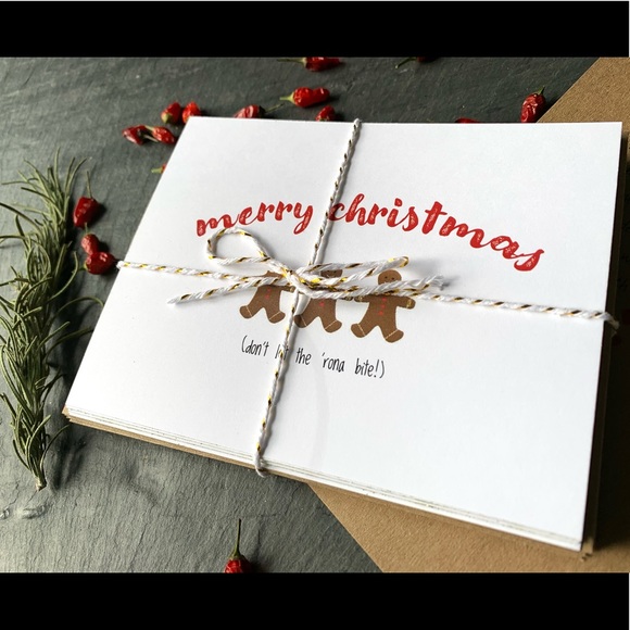 🦄 Covid Christmas cards — set of 10, handcrafted - Picture 5 of 9